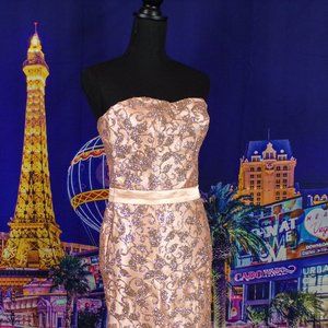 Stunning A-Line Floor-Length Strapless Eve Gown